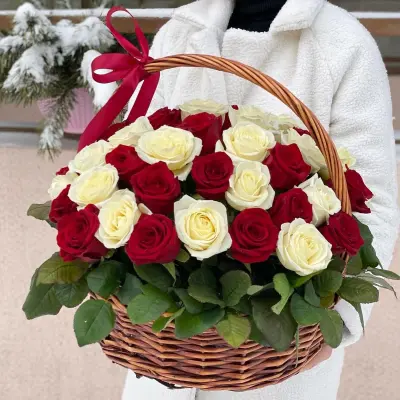 Корзина красное и белое — фото 1