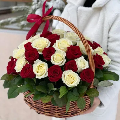 Корзина красное и белое — фото 2
